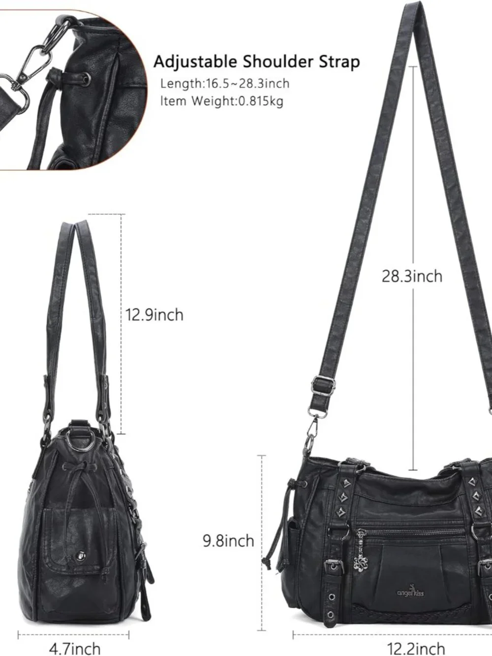 Shoulder Bag For Women Multi Pocket Retro Hobo Handbags Satchel Tote Bag - Picture 4 of 8
